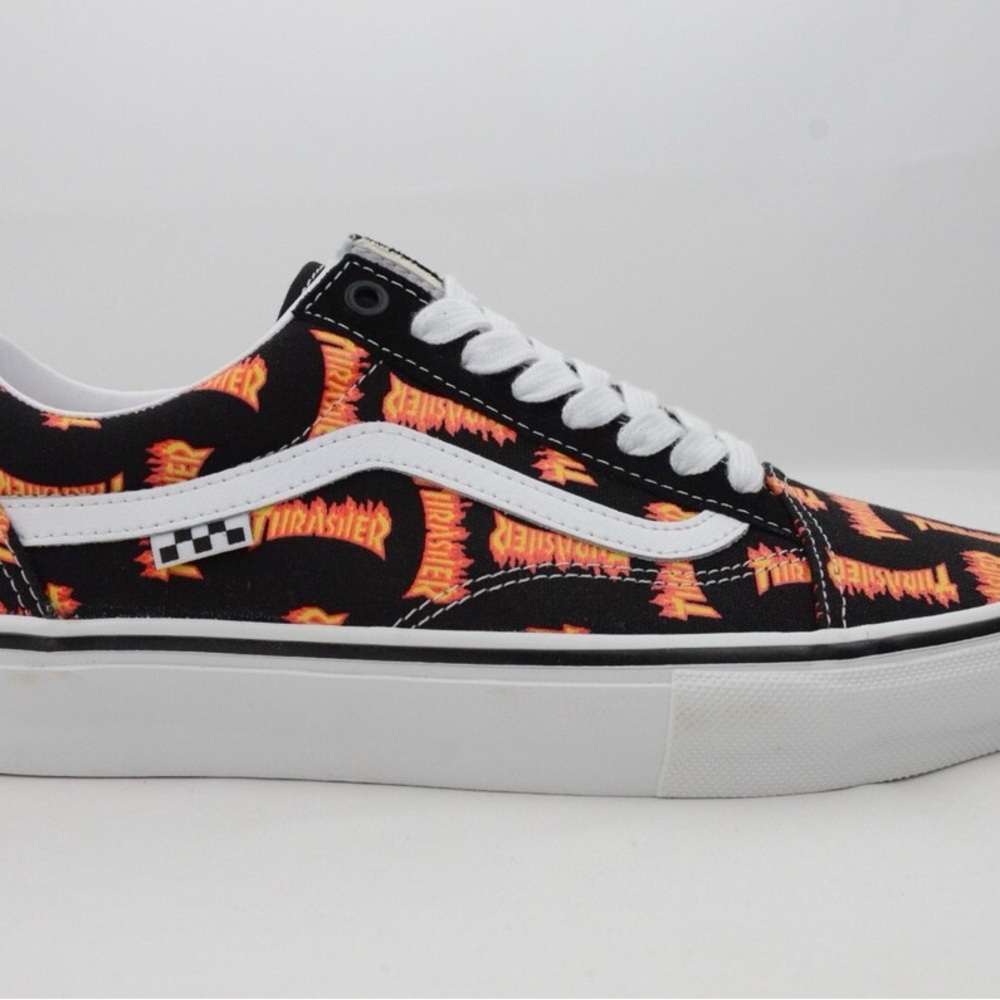 Vans and Thrasher. Limited Edition. Flame Design Sneakers